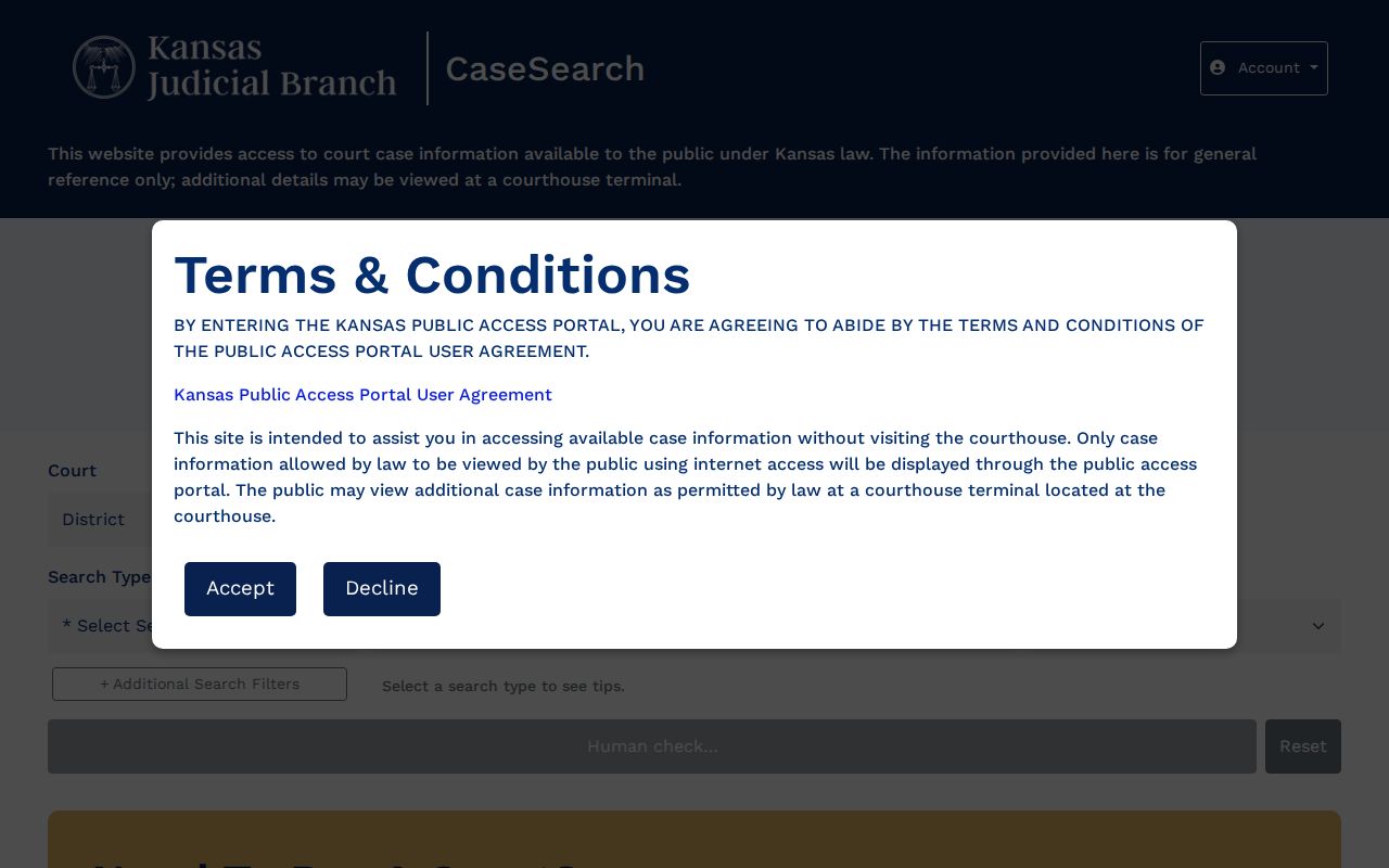 Smith County criminal court docket CaseSearch form