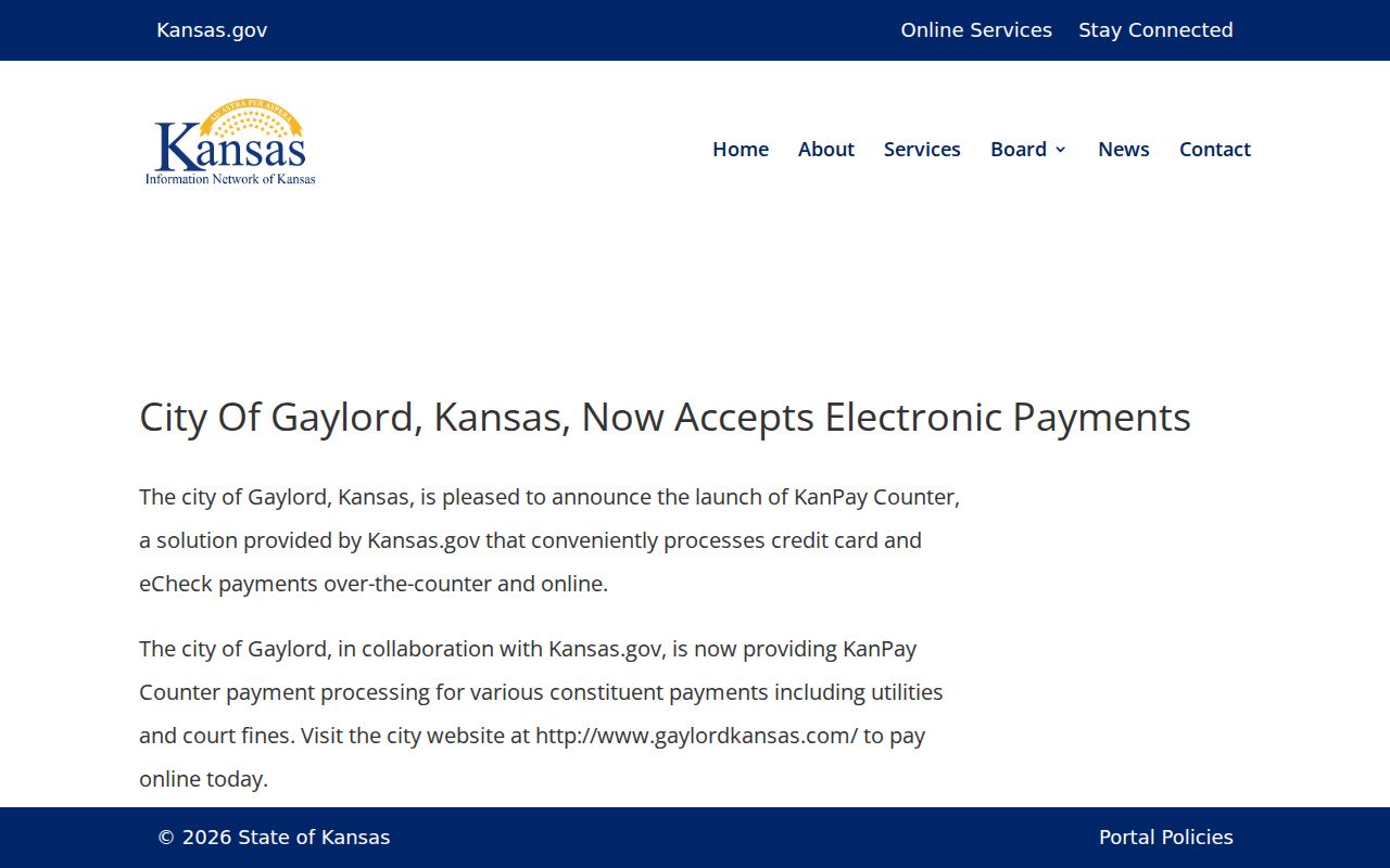 Gaylord court records electronic court-fine payment announcement