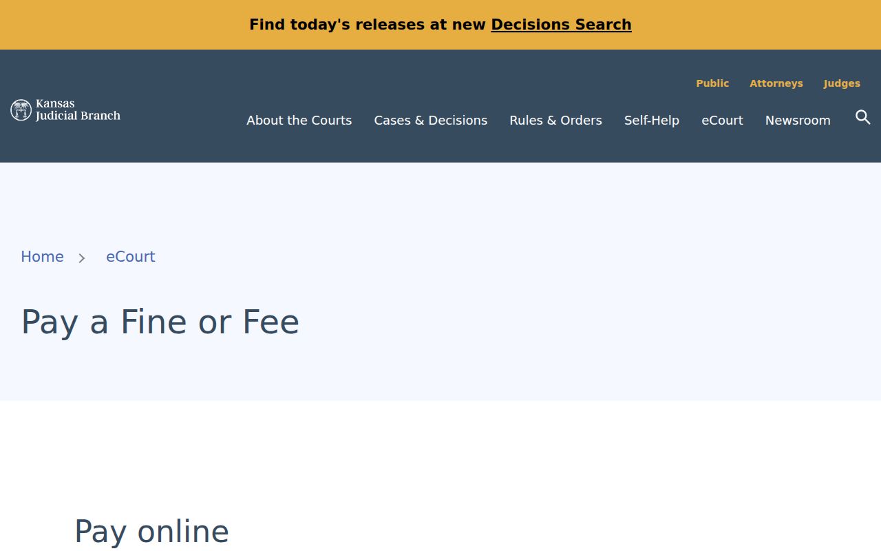Smith County traffic court Kansas pay a fine guidance